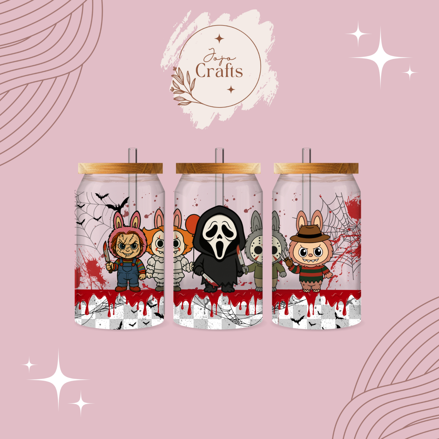 Scary BuBu 16oz Glass Can