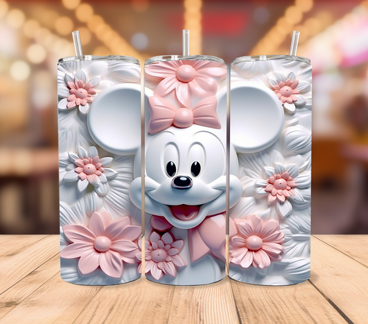 Pink Minnie 3D 20oz Skinny Tumbler