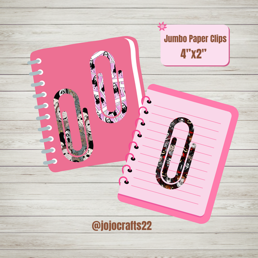 Set of 3 Jumbo Paper Clips- Horror