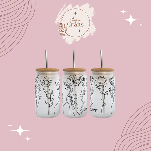 Self-Love Frosted 16oz Glass Can